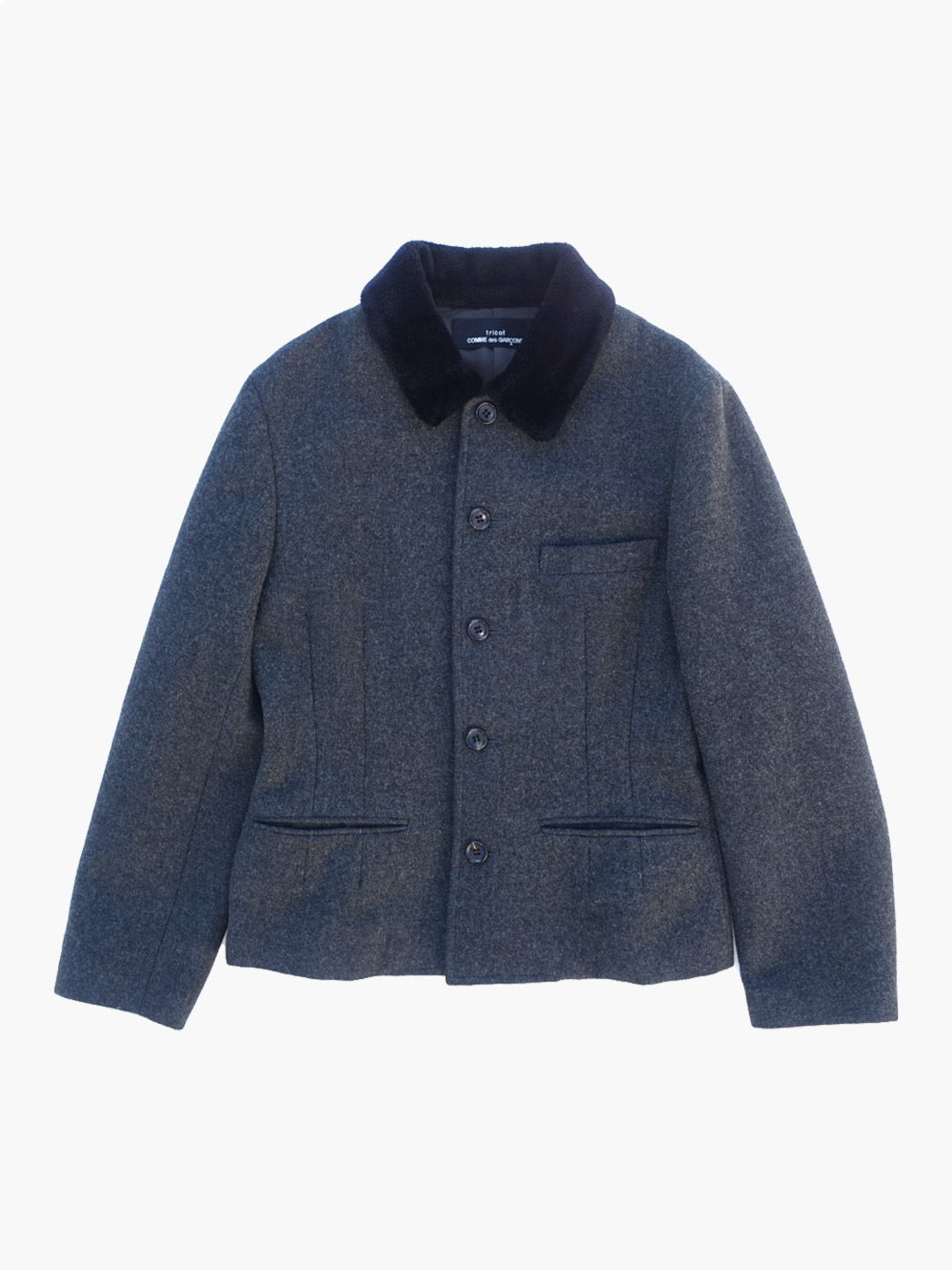 TRICOT COMME DES GARCONSFur collar wool blazer